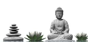 a buddha statue and water lilies buddha wallpaper