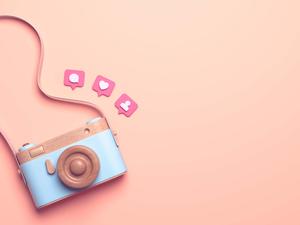 a camera with a pink background and text on it instagram wallpaper
