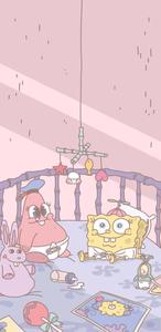 a cartoon bed with a bedside table whatsapp chat wallpaper