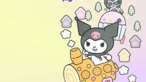 a cartoon cat is riding a train with other characters Wallpaper