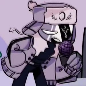 a cartoon character is holding a microphone fnf wallpaper