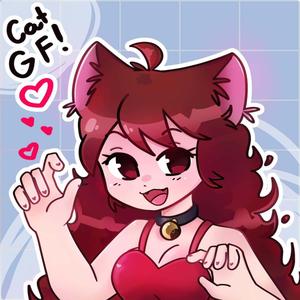 a cartoon girl with a red dress and a heart shaped ring fnf wallpaper
