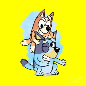 a cartoon of two dogs on top of each other bluey wallpaper