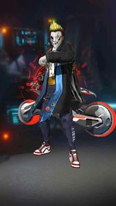 a character in a video game is standing on a bike hip hop free fire wallpaper