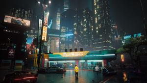 a city with a lot of neon lights cyberpunk wallpaper