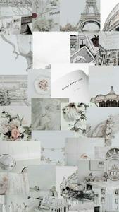 a collage of pictures and objects white aesthetic wallpaper