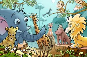 A Collection of Animated Jungle Animals Ready to Explore animated wallpaper