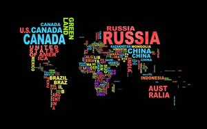 A colorful world map showing the names of countries world map wallpaper