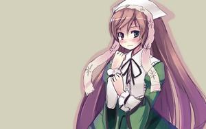 A contemplative brunette maid in a world of sadness sad anime wallpaper