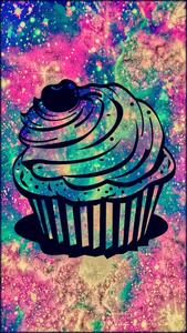 a cupcake on a colorful background pretty cute phone wallpaper