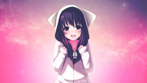 A cute anime girl in an adorable hoodie anime girl wallpaper