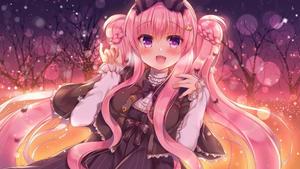 A cute anime girl with dizzy eyes and a peaceful expression anime girl wallpaper