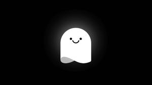 A Cute Ghost Hiding Behind a Door cute ghost wallpaper