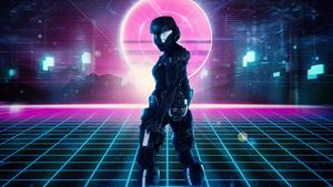 A disaffected future warrior, ready for cyberpunk combat. cyberpunk wallpaper