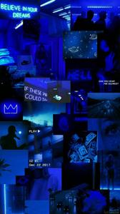 A dreamy and dark neon blue world blue aesthetic wallpaper