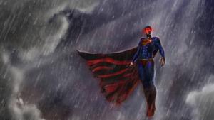 A dynamic portrait of Superman and his iconic crest 8k wallpaper