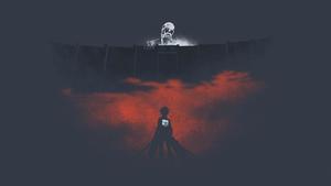 A female character from Attack On Titan stands in a dark, foreboding forest attack on titan wallpaper