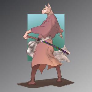 A Fierce Samurai Cat Ready for Battle samurai wallpaper