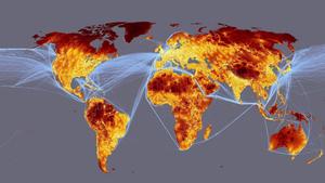 A fiery visualization of our world. world map wallpaper