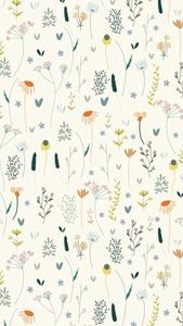 a floral pattern with flowers and leaves Wallpaper