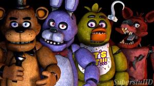 A forgotten factory left alone in the dark, yet still watched by adorable yet mysterious plushie. fnaf wallpaper