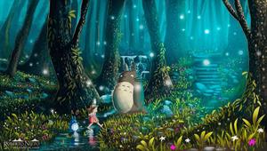 A Fun Adventure Through the Forest totoro wallpaper