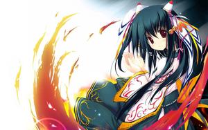 A girl in flames, burning with determination animated wallpaper