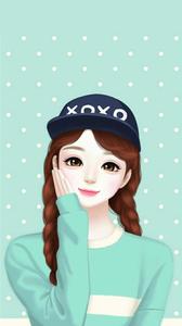 a girl with a hat and polka dots on her face beautiful girl cartoon wallpaper
