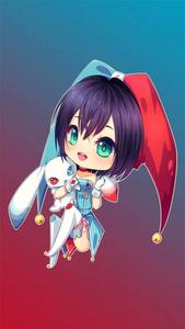 a girl with a white bunny and a red hat cute girly girl wallpaper