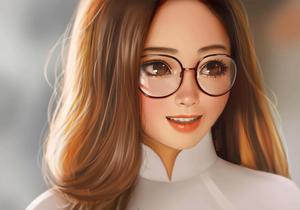 a girl with glasses is smiling cute girly girl wallpaper