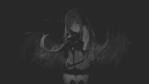 a girl with long hair and wings dark anime girl wallpaper