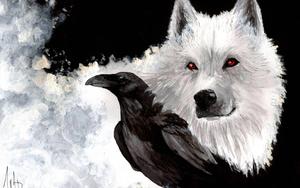 A glimpse of a beautiful and powerful connection wolf wallpaper