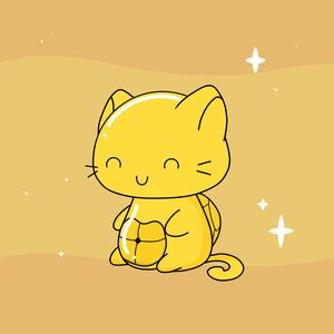 A golden cartoon cute cat set as a profile picture. cute cat pfp wallpaper
