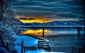 A Gorgeous Sunset Seen Through a Tablet tablet wallpaper