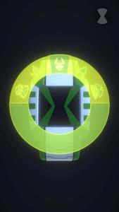 a green and yellow circle with a green light ben 10 wallpaper