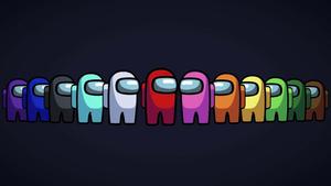 a group of colorful people standing in a line Wallpaper