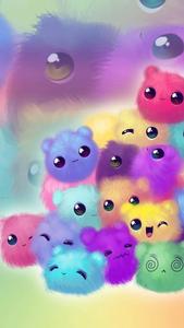 a group of colorful stuffed animals in a rainbow pretty cute phone wallpaper