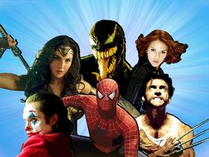 a group of superheroes and villains in a blue background superhero wallpaper