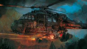 A Helicopter Ascending Against a Sunlit Sky Wallpaper