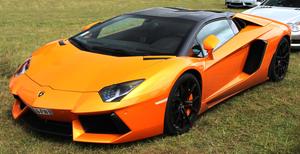 a lamborghini gt4 parked in the grass lamborghini wallpaper