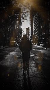 A Lonely Boy Cautiously Walking into the Darkness sad boy wallpaper