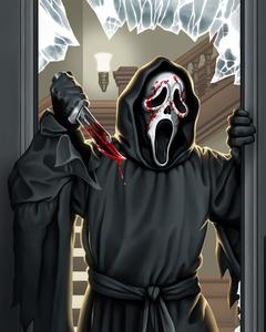 a man in a mask holding a knife ghostface wallpaper
