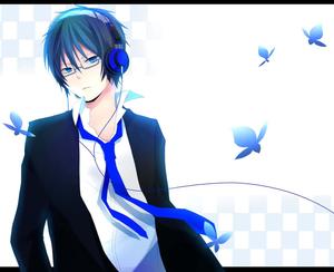 a man in a suit and tie with headphones cute anime boys wallpaper