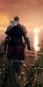 a man in armor standing in the grass elden ring wallpaper