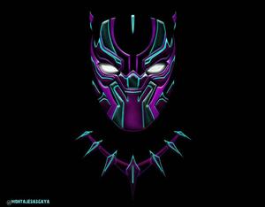 A masked Black Panther with a fierce gaze black panther wallpaper