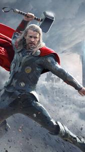 A mighty powerful Thor wielding a thunderous Hammer thor wallpaper