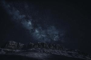 a mountain range with the milky above it dark wallpaper