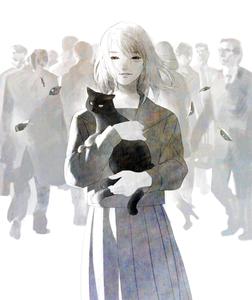 A mysterious woman cloaked in grey contemplates her next step. animated wallpaper