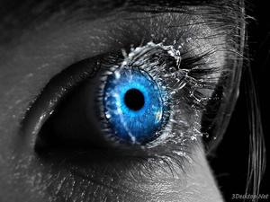 A Mystical 3D Blue Watery Eye  Wallpaper