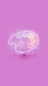 a neon sign with a palette of colors pink cool aesthetic wallpaper